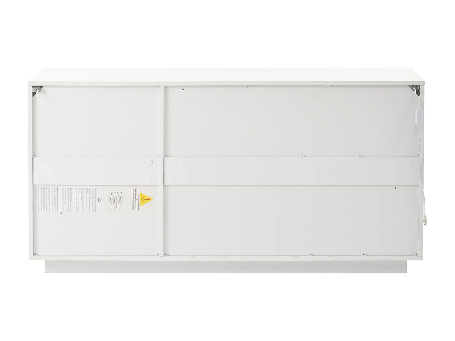 Credenza LED con 3 ante e ripiani regolabili – Bianco e nero