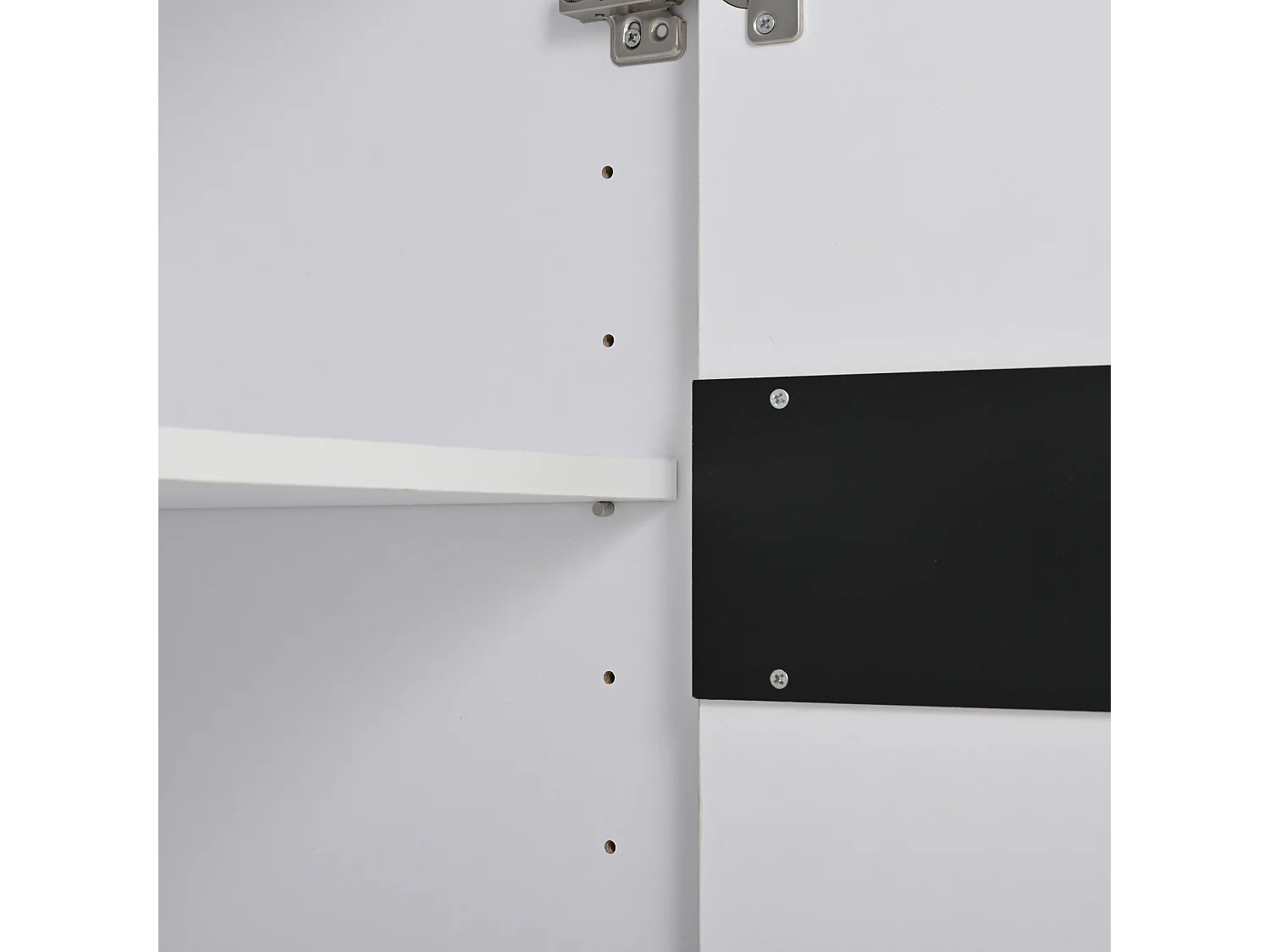 Credenza LED con 3 ante e ripiani regolabili – Bianco e nero