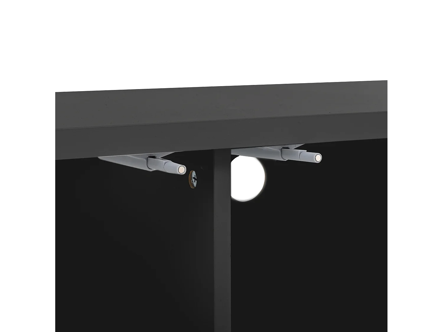 Meuble TV noir avec 4 portes et bordure dorée - pour salon et bureaux