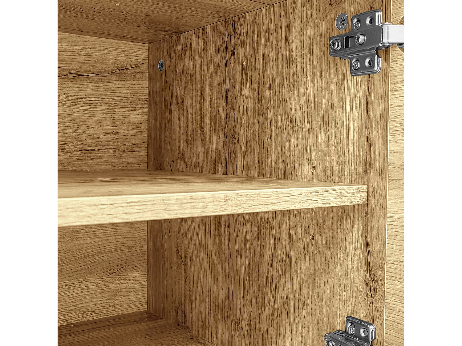 TV-meubel 200 cm met 3 deuren en 3 open vakken, natuurlijke kleur - voor woonkamer