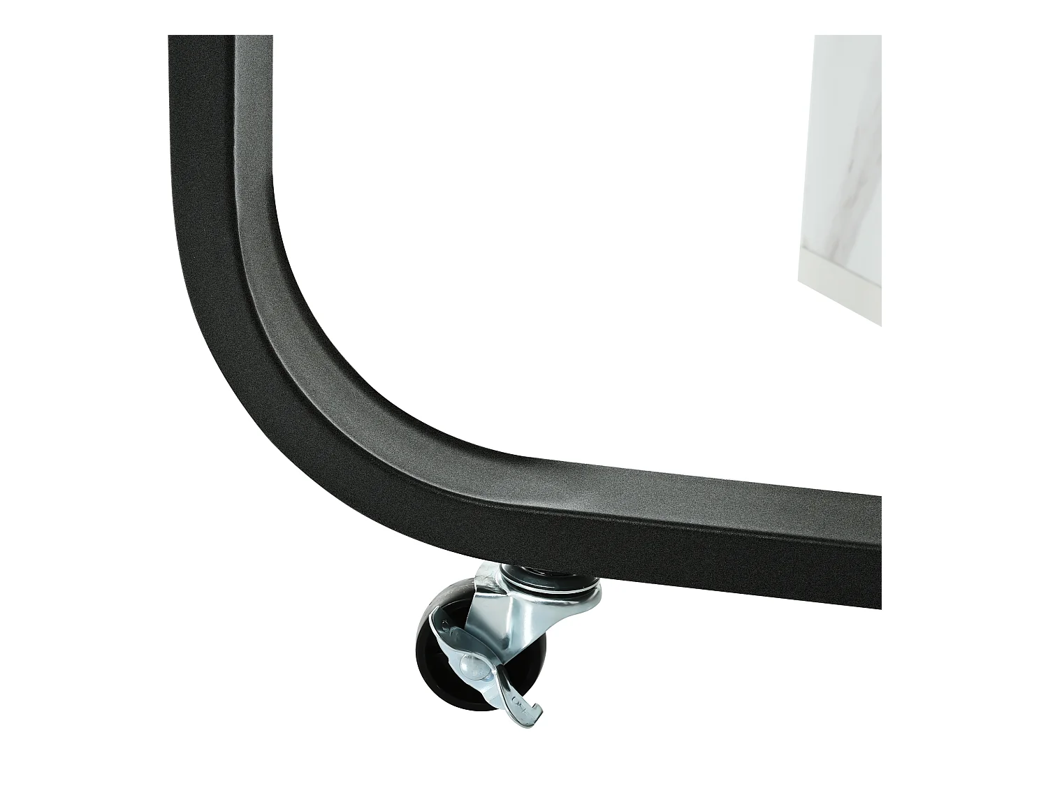 Table à manger pliante avec 2 tiroirs et 2 portes, mobile sur roulettes - blanc et noir