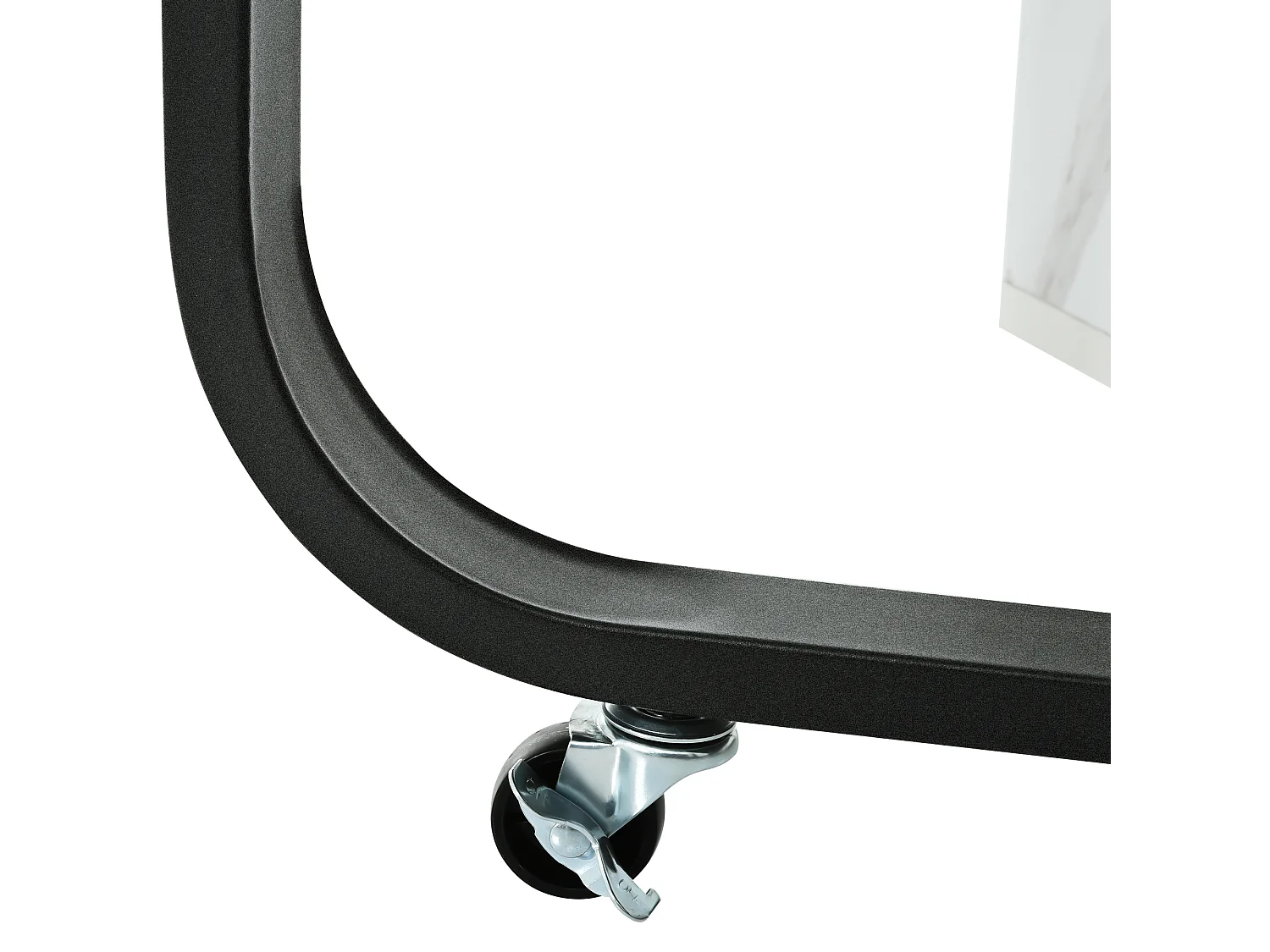 Table à manger pliante avec 2 tiroirs et 2 portes, mobile sur roulettes - blanc et noir