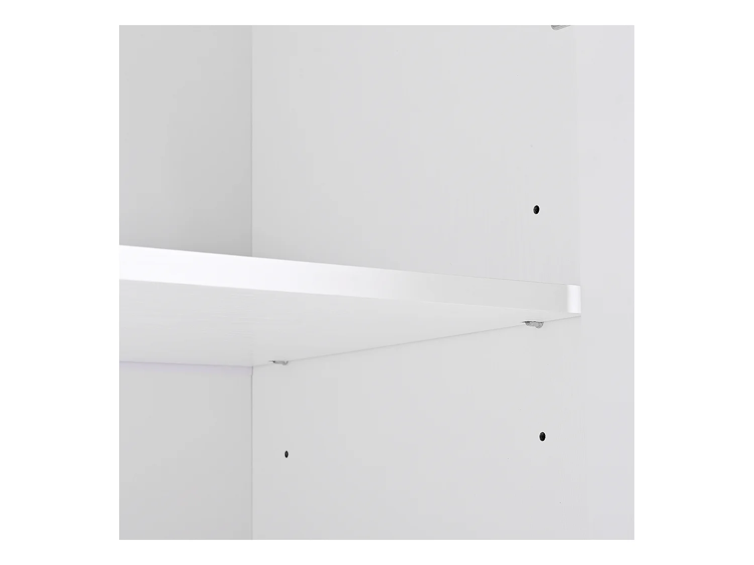 Buffet blanc avec 4 portes, poignées et pieds dorés - pour salon et salle à manger