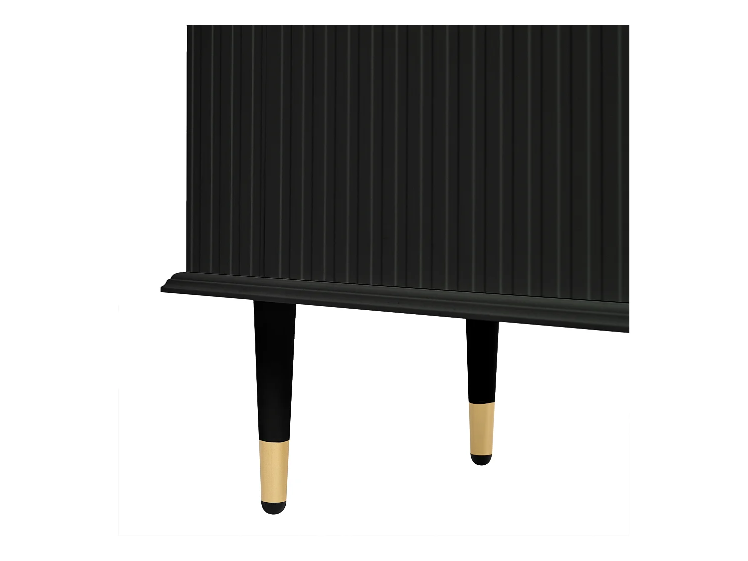 Meuble TV noir avec 2 portes et 1 tiroir de rangement, compartiments ouverts - pour salon