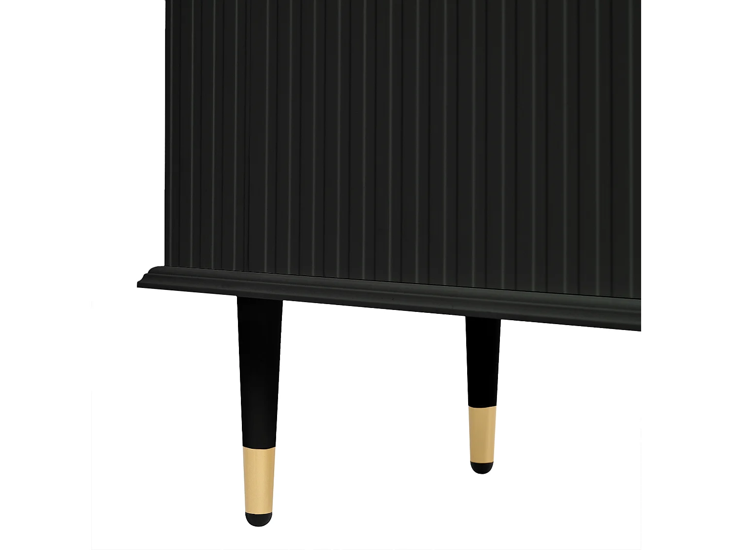 Meuble TV noir avec 2 portes et 1 tiroir de rangement, compartiments ouverts - pour salon