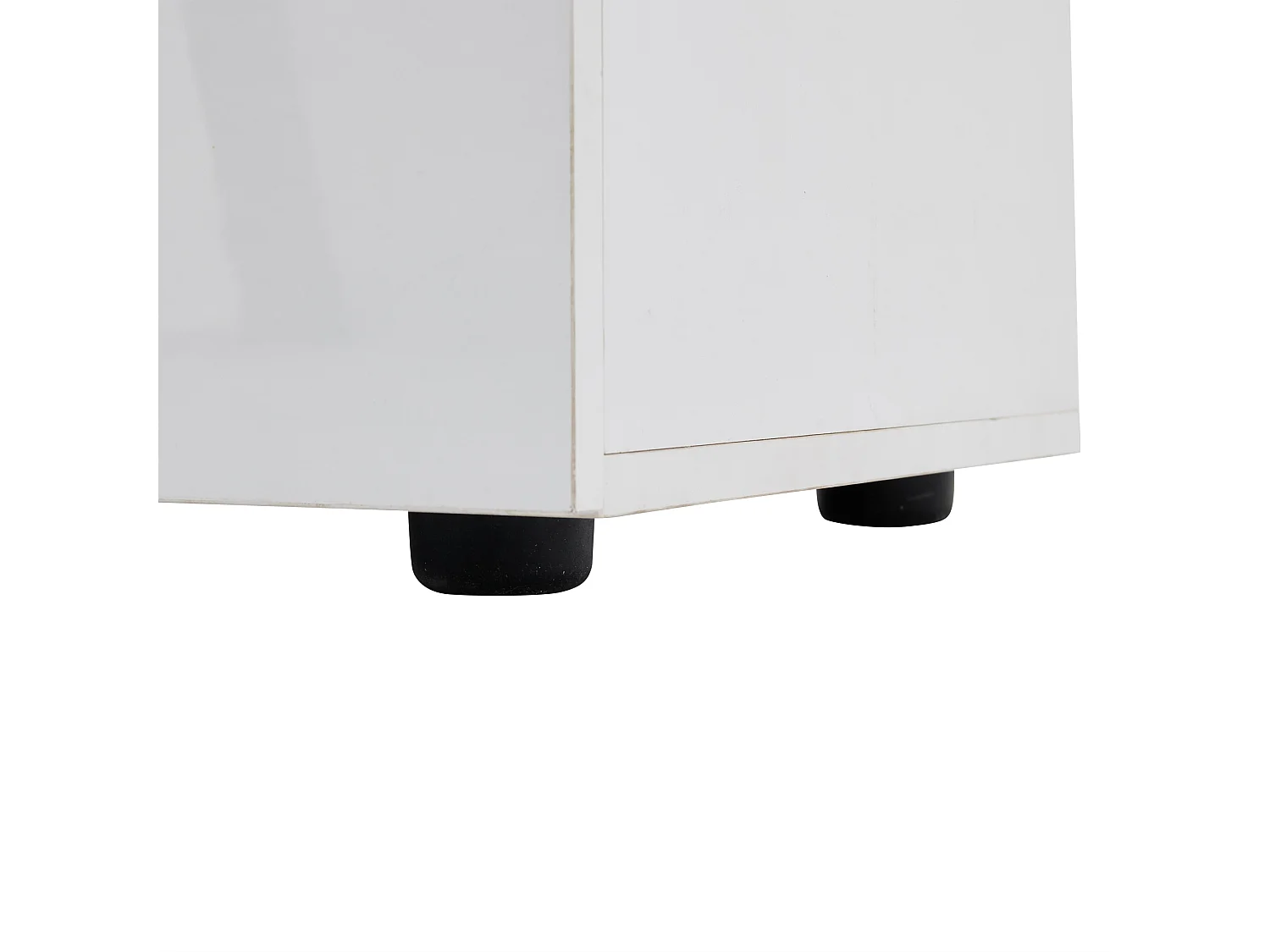 LED-Sideboard mit 3 Türen und 1 Glasablage – Weiß und naturholzfarben