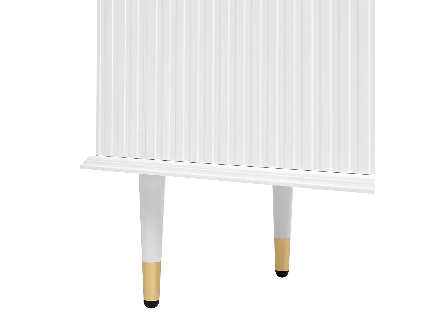 Meuble TV blanc avec 2 portes et 1 tiroir de rangement, compartiments ouverts - pour salon