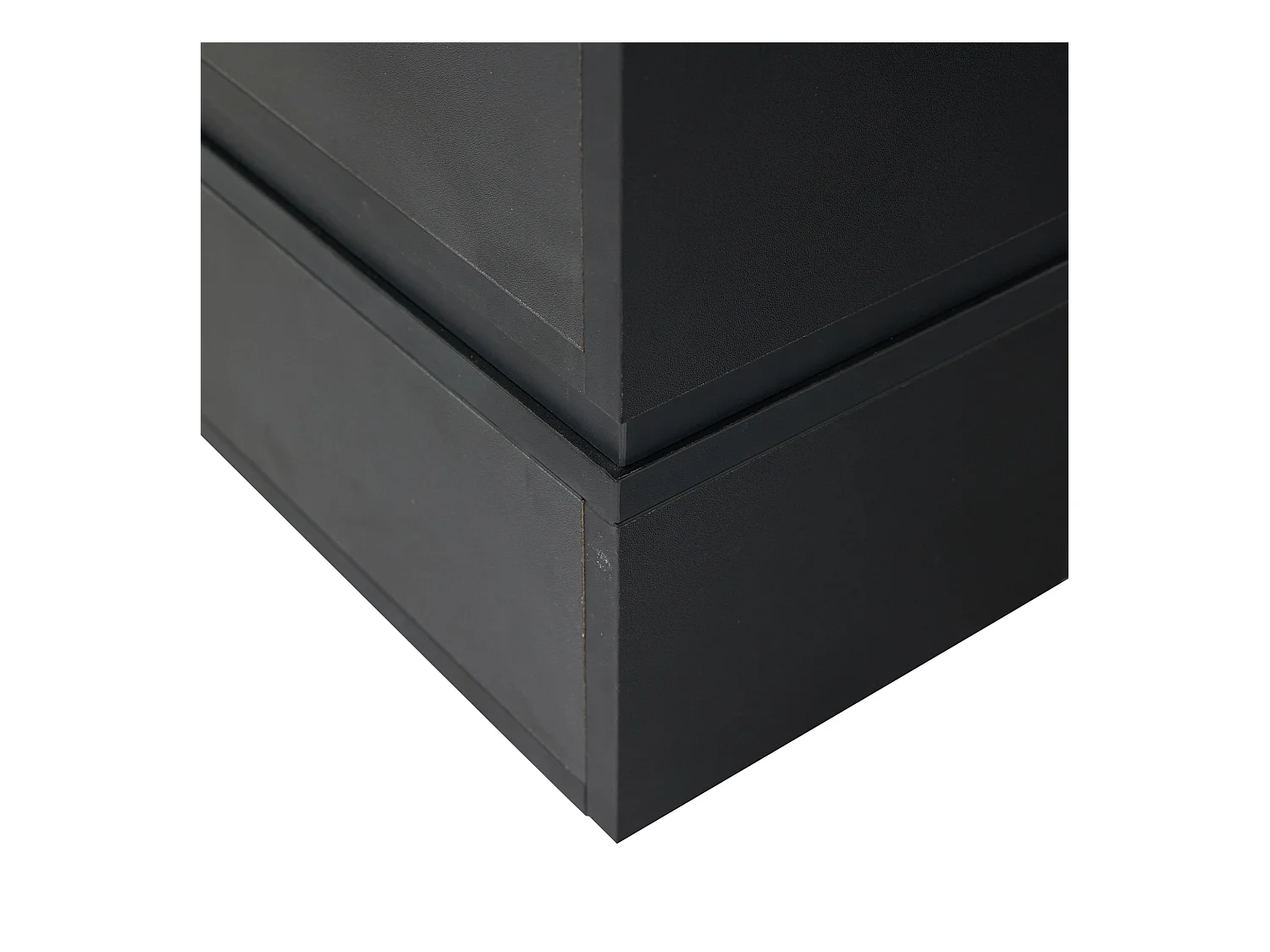 Table basse noire avec éclairage LED et rangement ouvert – pour salons et bureaux