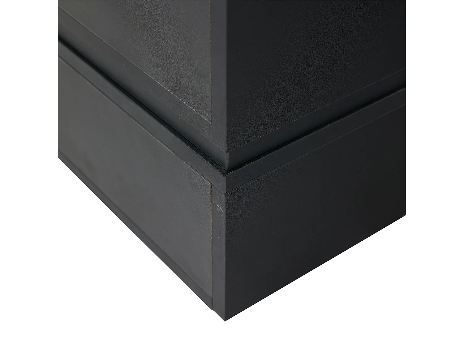 Schwarzer Couchtisch mit LED-Beleuchtung und offenem Stauraum – Für Wohnzimmer und Büros