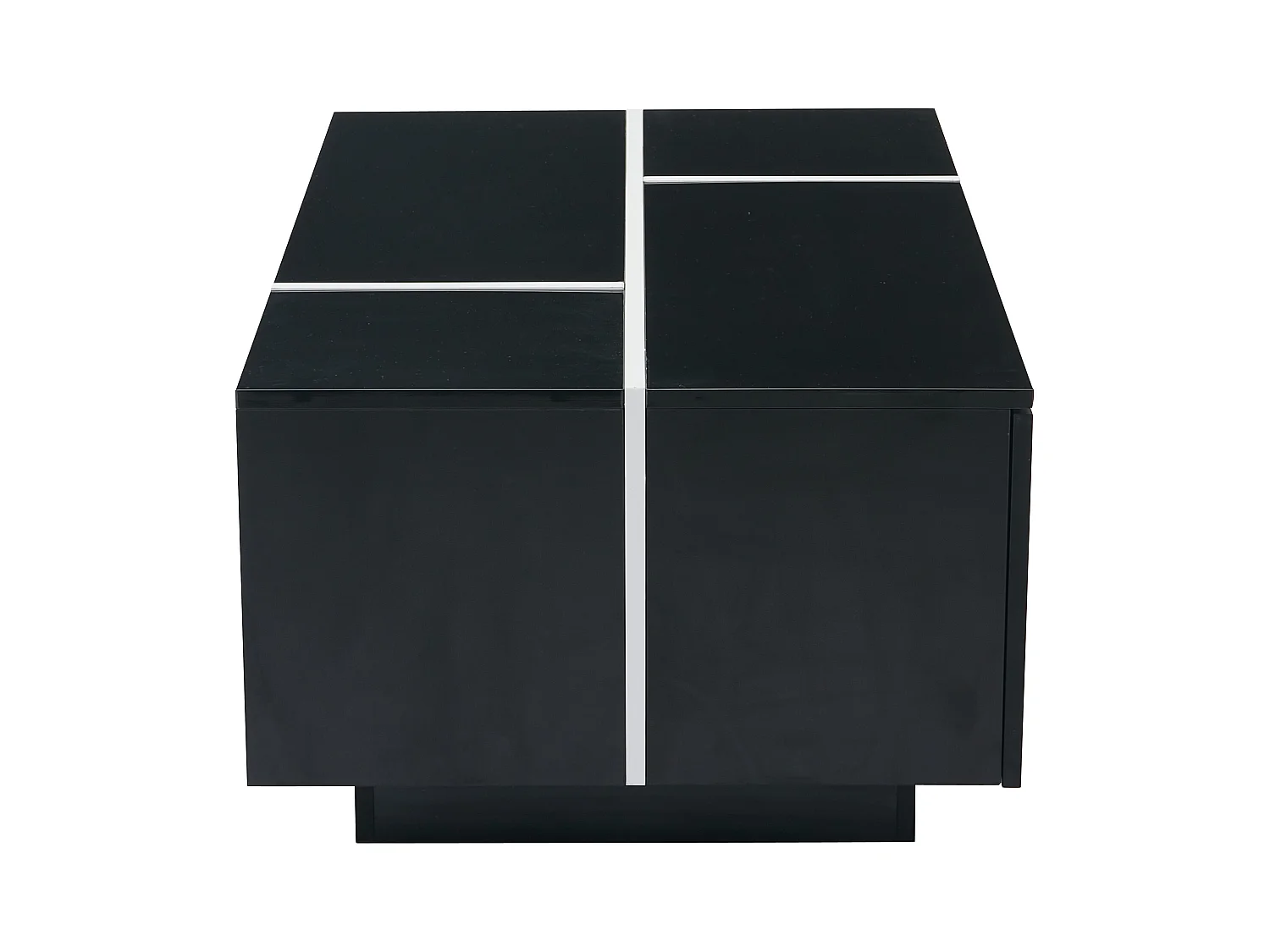 Table basse carrée noire avec 4 tiroirs coulissants – pour salon et bureaux