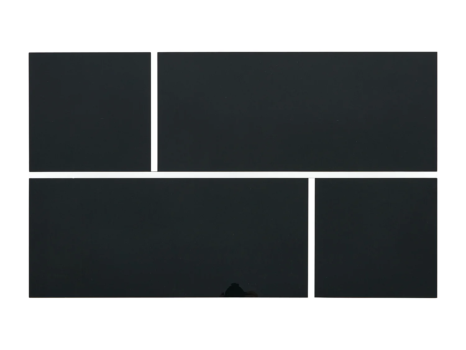 Table basse carrée noire avec 4 tiroirs coulissants – pour salon et bureaux