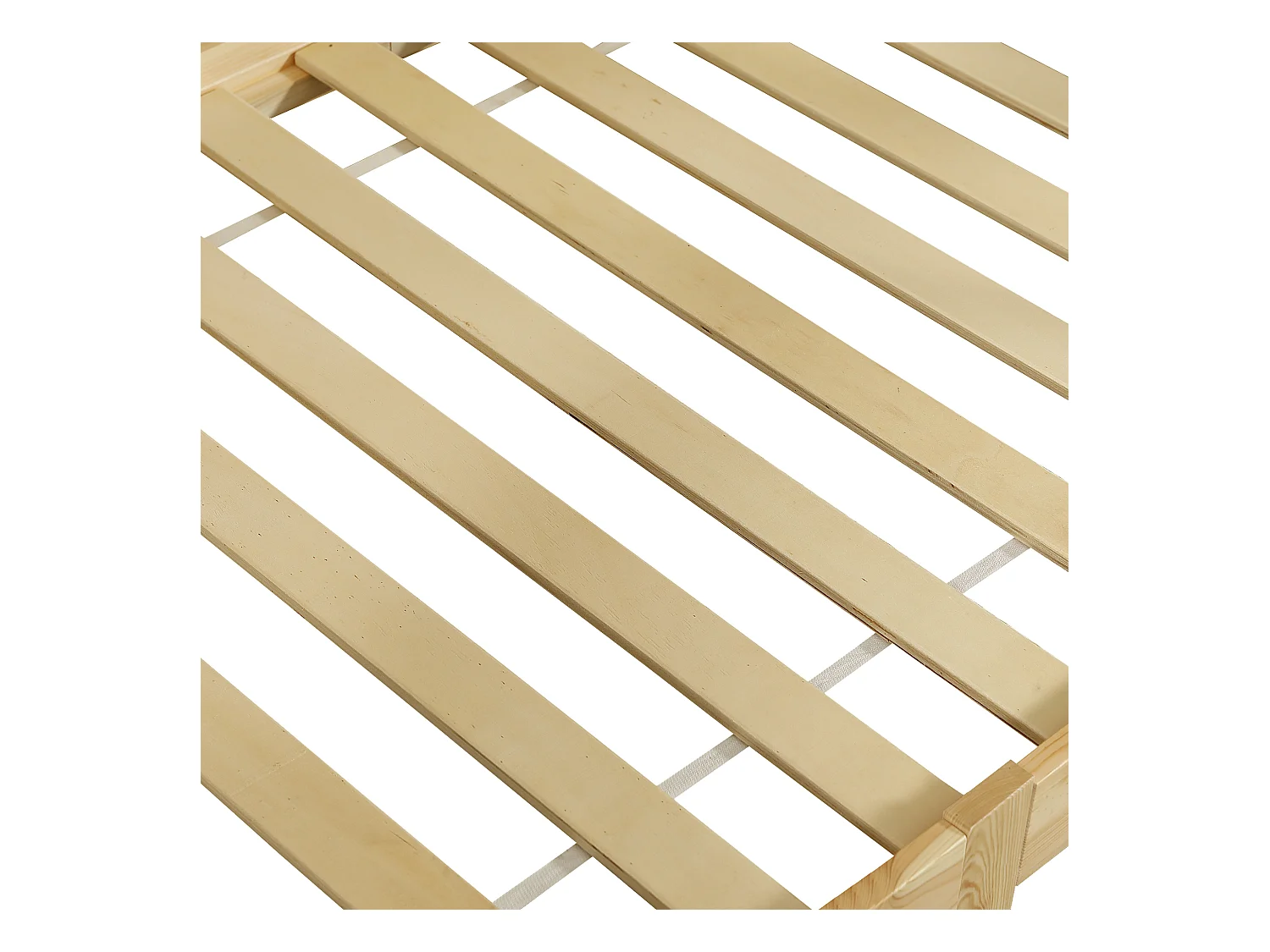 Lit cabane 90x190 cm avec sommier à lattes et ciel de lit amovible, coloris naturel - sans matelas