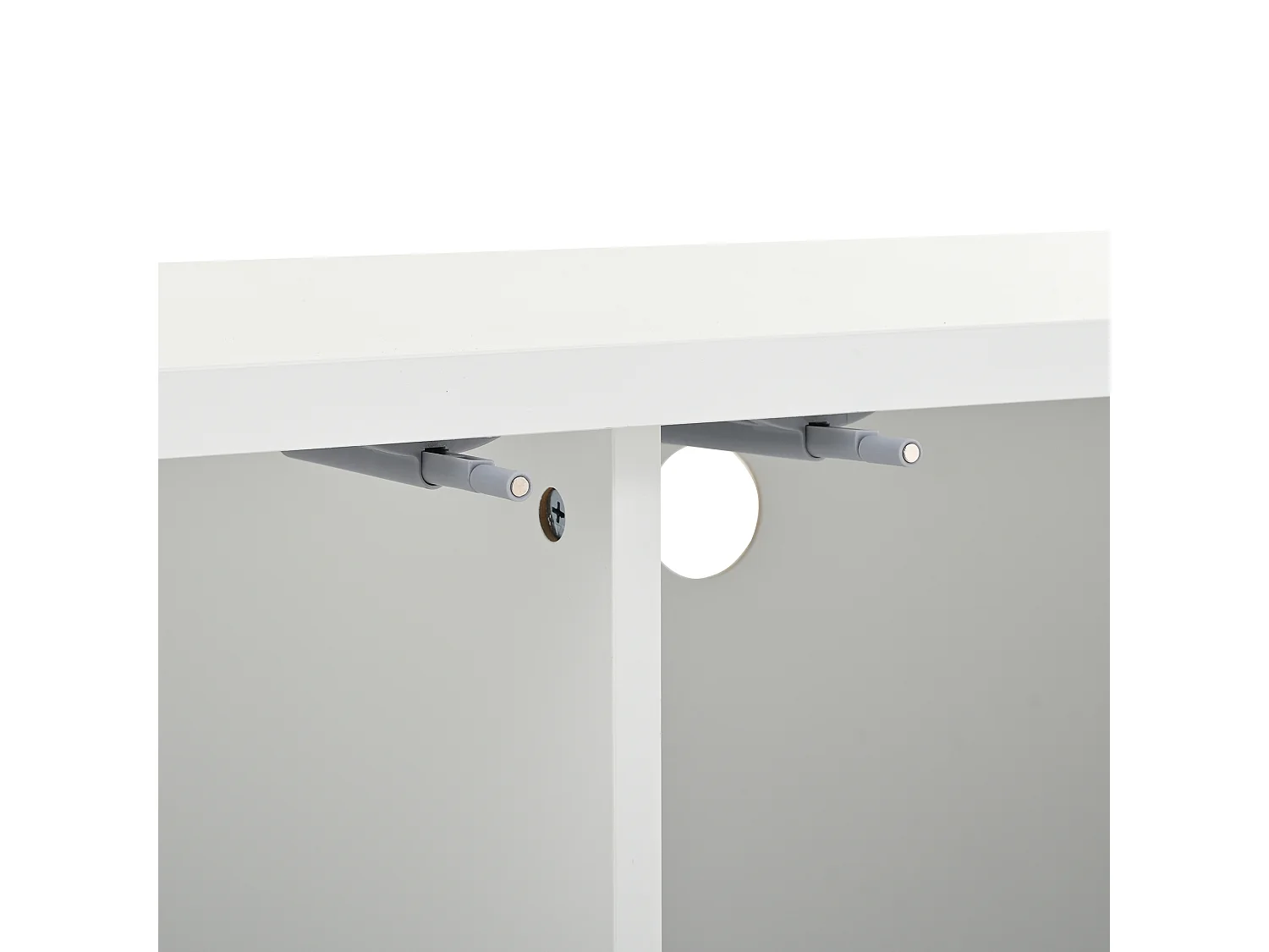 Meuble TV blanc avec 4 portes et bordure dorée - pour salon et bureaux