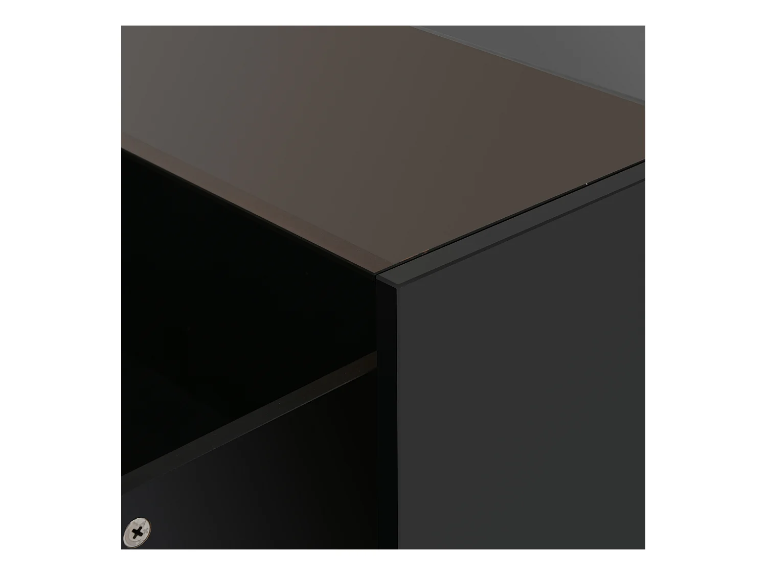 Table basse carrée avec éclairage LED et 2 tiroirs de rangement - noir et blanc