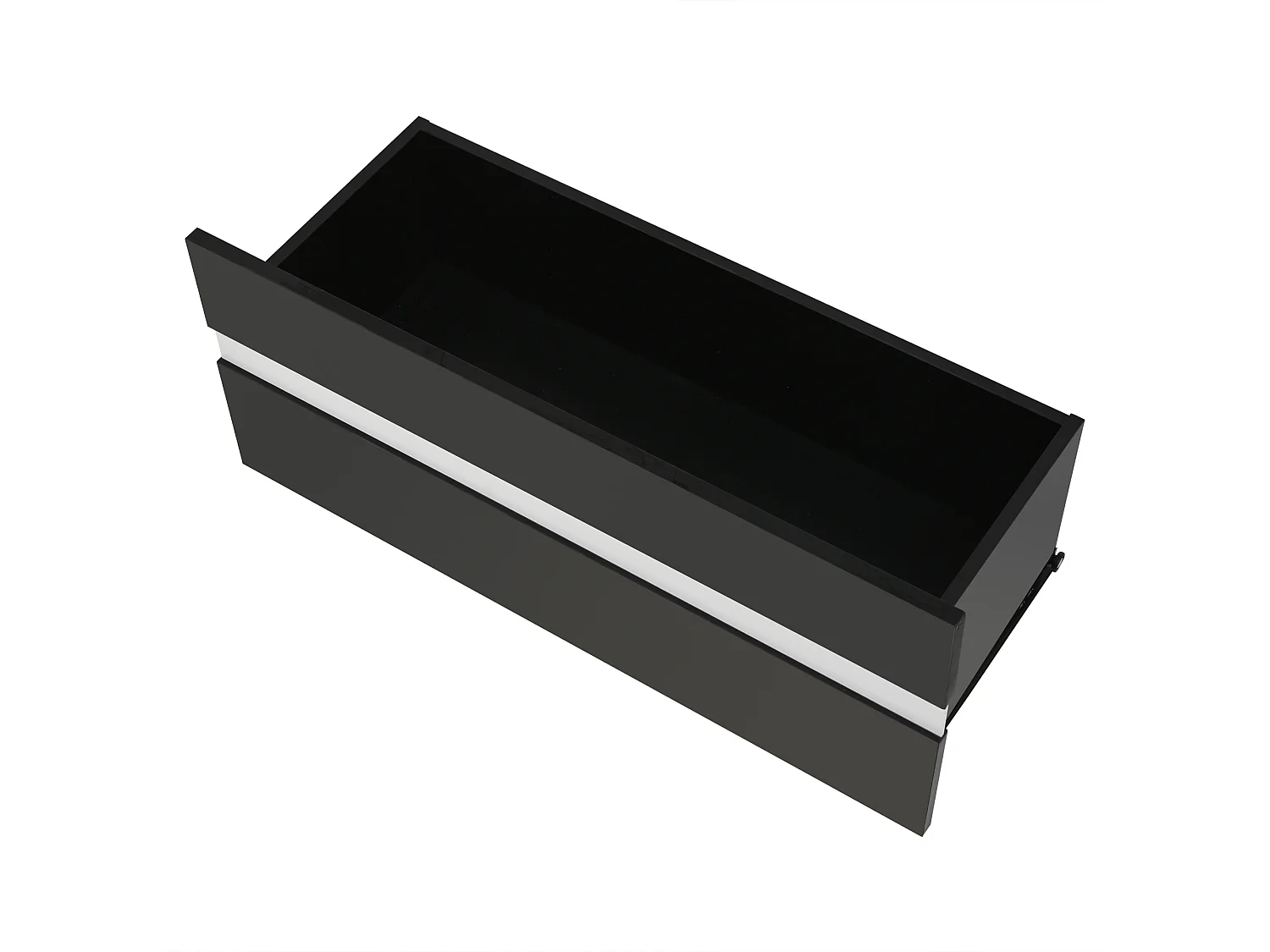 Table basse carrée avec éclairage LED et 2 tiroirs de rangement - noir et blanc