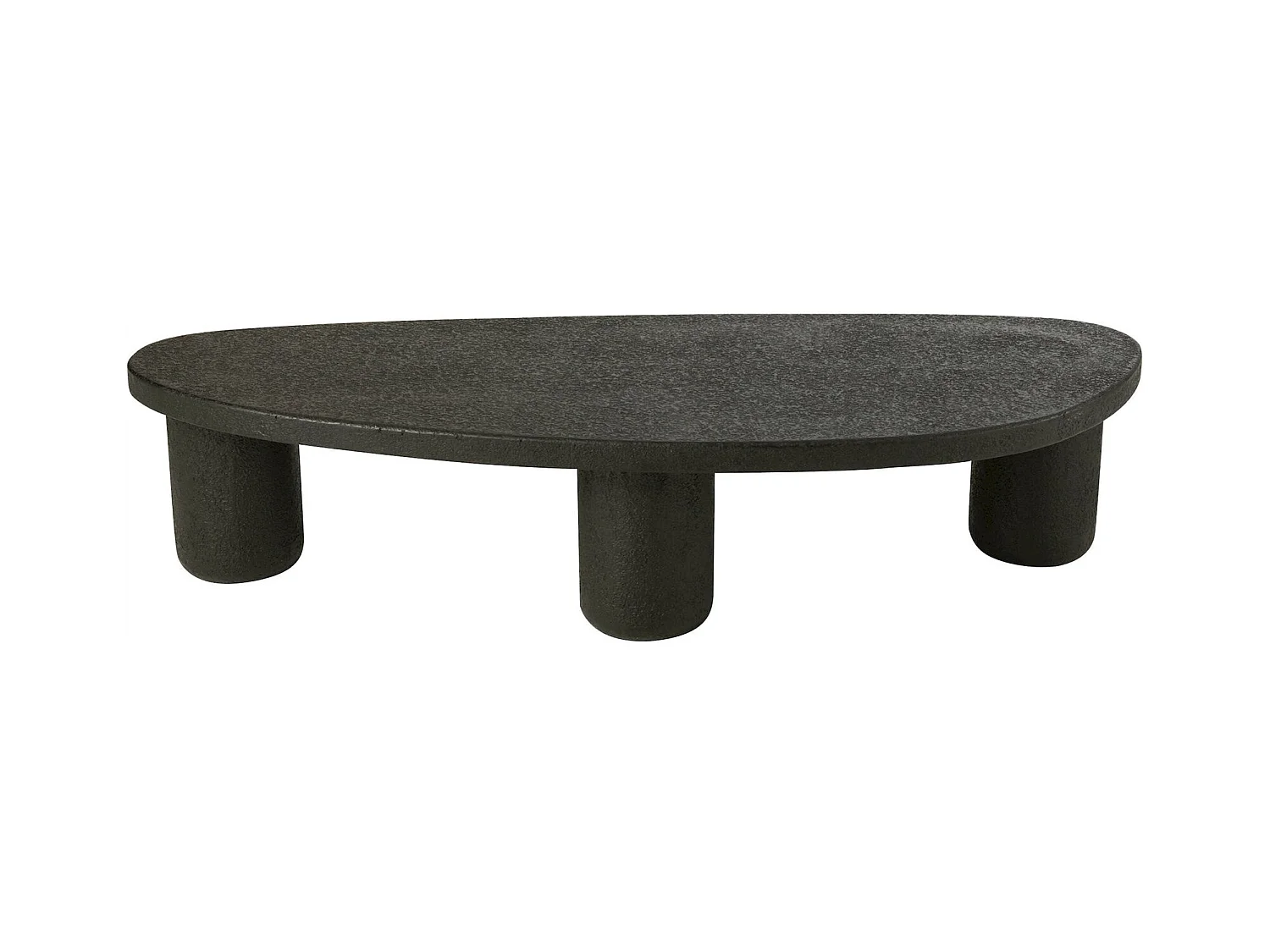 Table basse ovale noire en bois style contemporain élégant