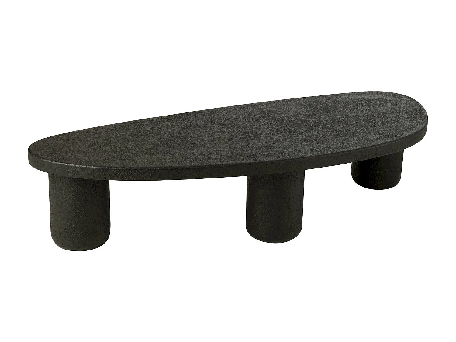 Table basse ovale noire en bois style contemporain élégant