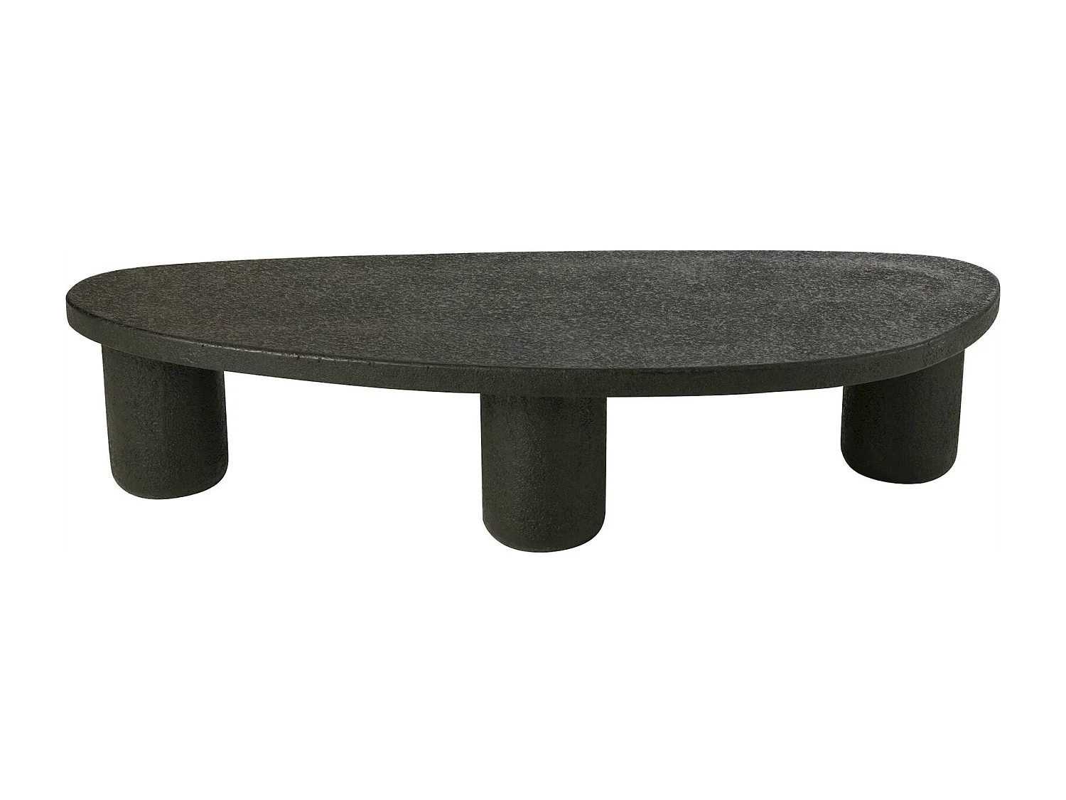 Table basse ovale noire en bois style contemporain élégant