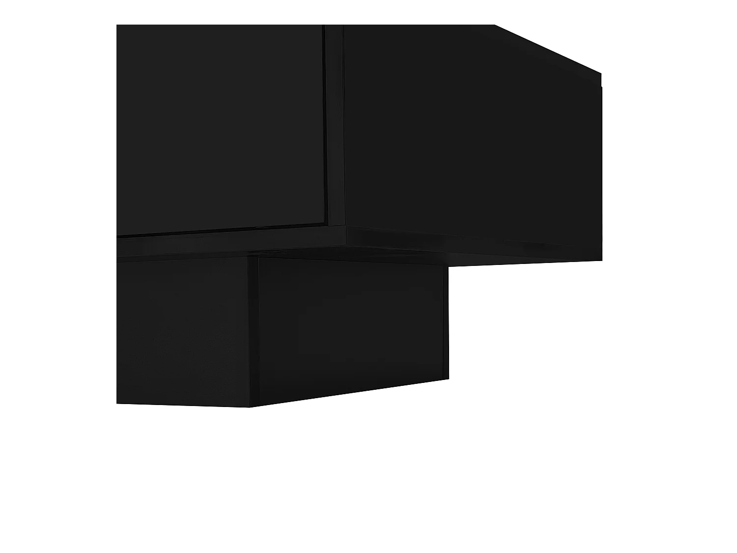 Table basse brillante noire avec 2 tiroirs de rangement et éclairage LED – pour salon
