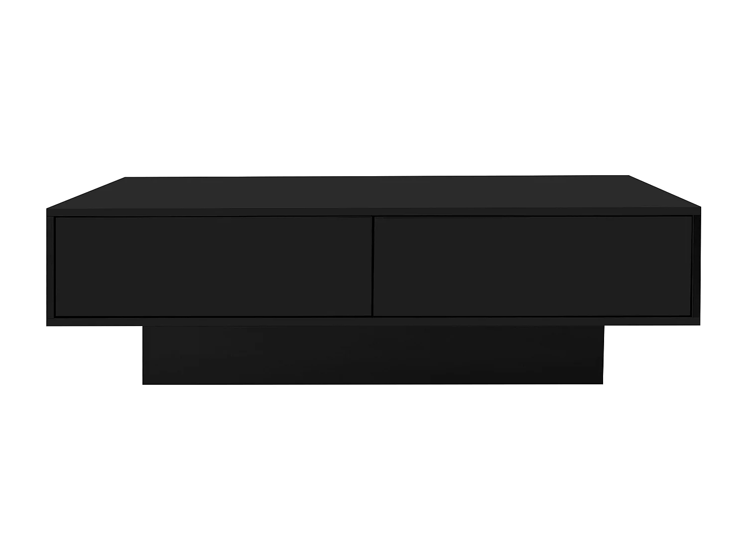 Schwarzer Hochglanz-Couchtisch mit 2 Aufbewahrungsschubladen und LED-Beleuchtung – Für Wohnzimmer