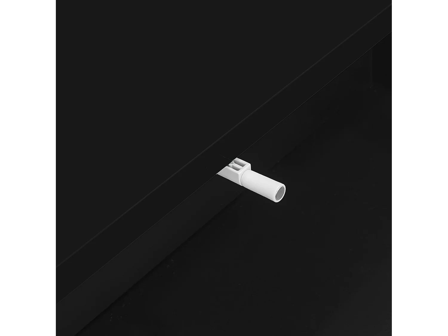 Schwarzer Hochglanz-Couchtisch mit 2 Aufbewahrungsschubladen und LED-Beleuchtung – Für Wohnzimmer