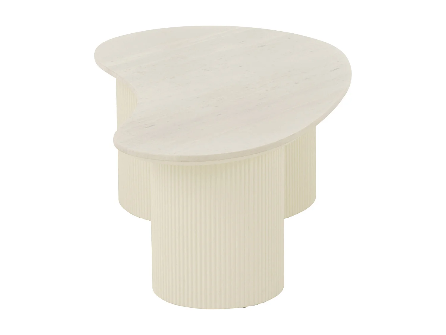 Table basse blanche élégante en marbre et MDF pour salon moderne