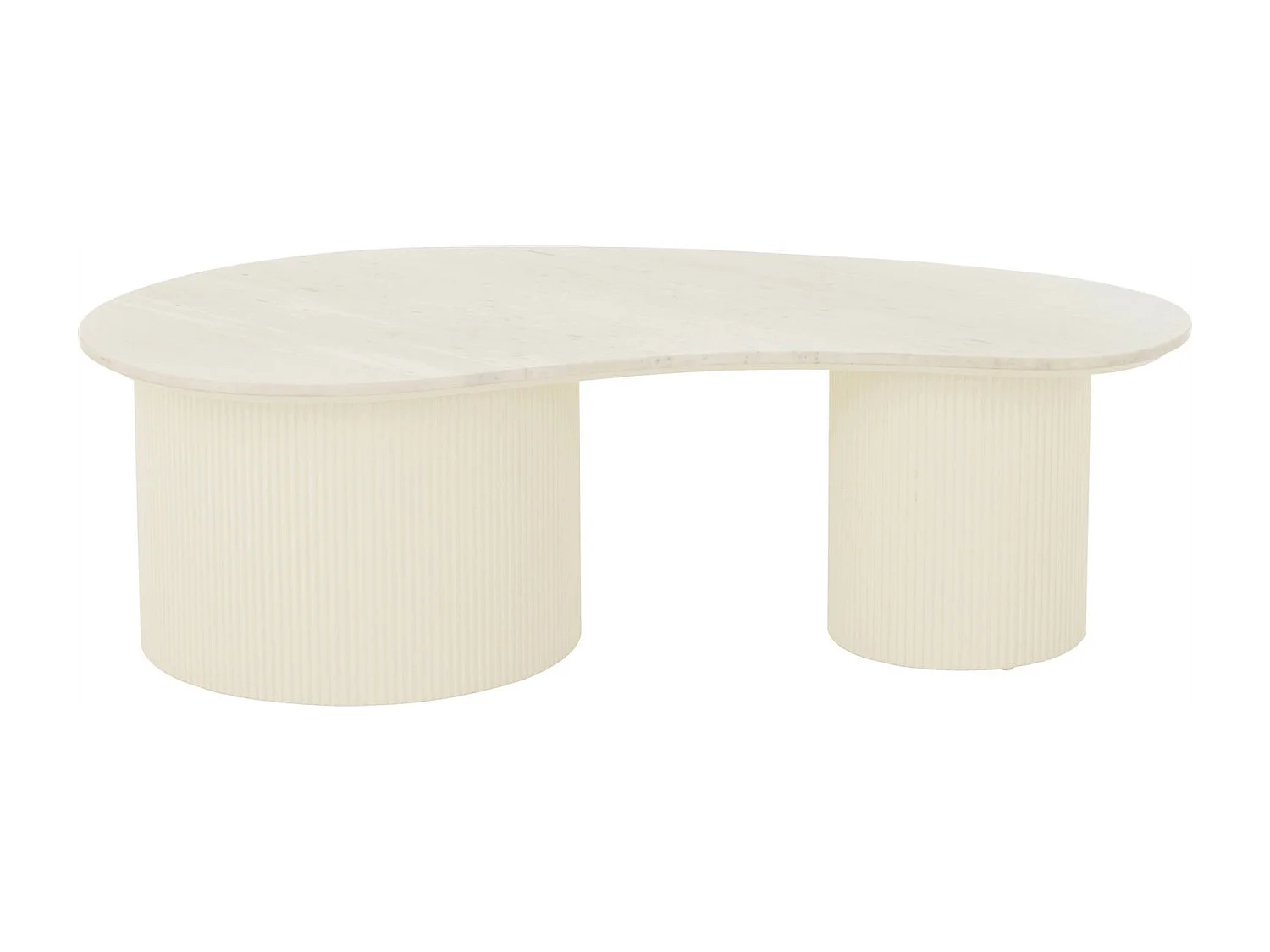 Table basse blanche élégante en marbre et MDF pour salon moderne