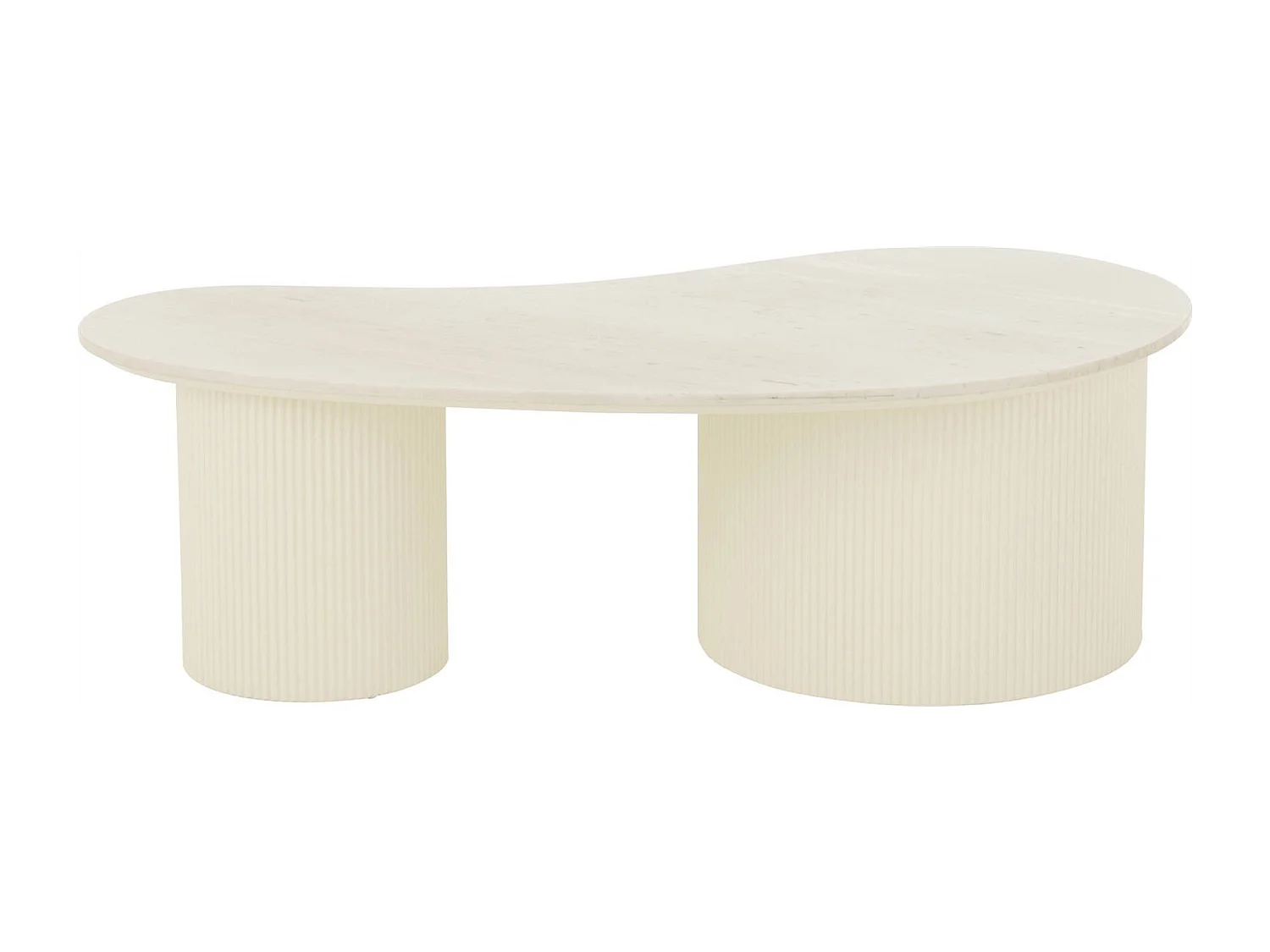 Table basse blanche élégante en marbre et MDF pour salon moderne