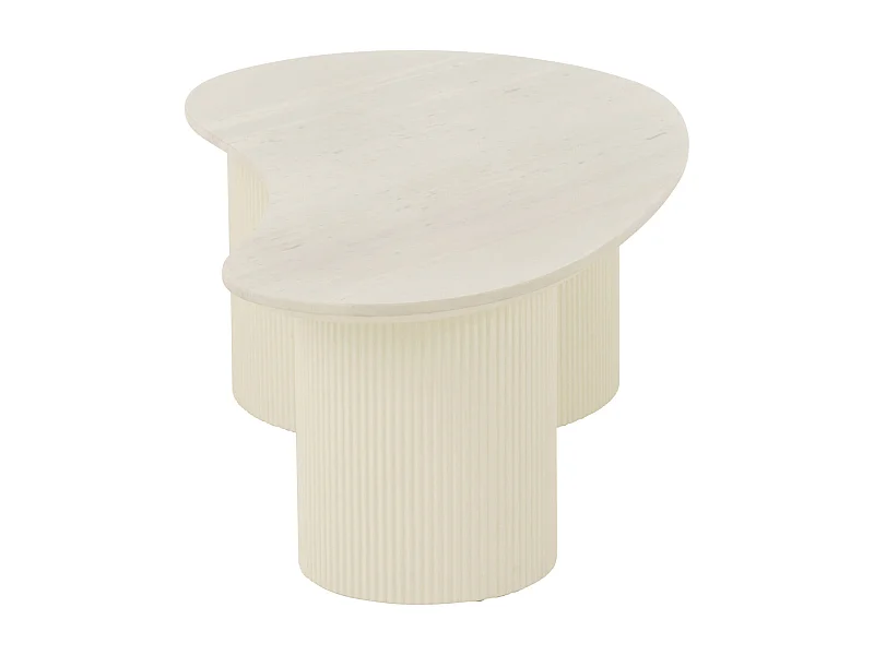 Table basse blanche élégante en marbre et MDF pour salon moderne