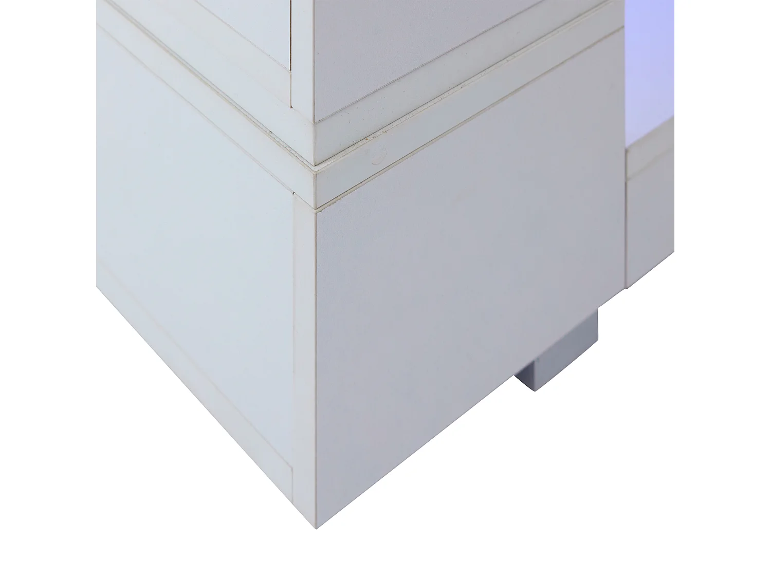 Tavolino da salotto bianco con illuminazione LED e vano a giorno – Per soggiorni e uffici