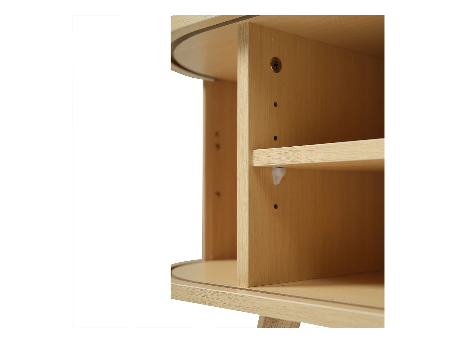 Meuble TV 175 cm avec 2 tiroirs et rangement, plateau en MDF - Couleur du bois