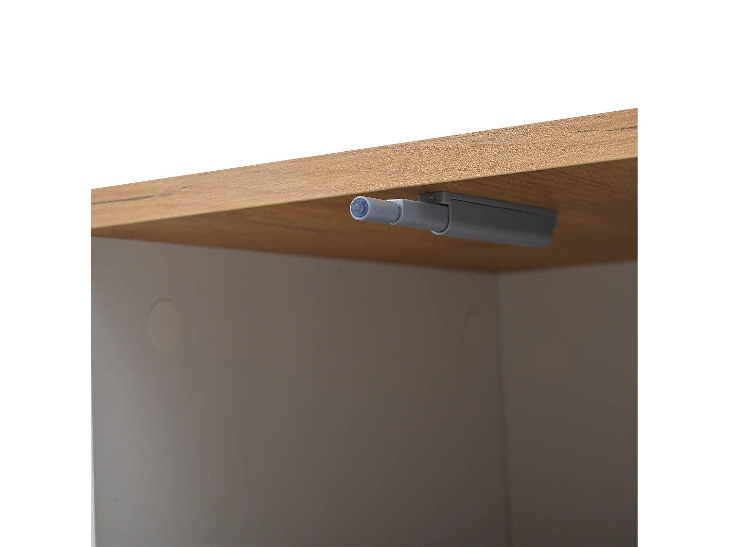 Weißer quadratischer Couchtisch mit 3 Schubladen und Holzmaserung-Platte – Für Wohnzimmer