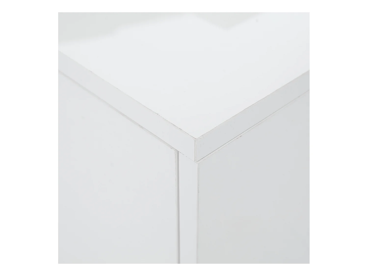 Table basse relevable Table basse blanc avec éclairage LED et 2 tiroirs de rangement