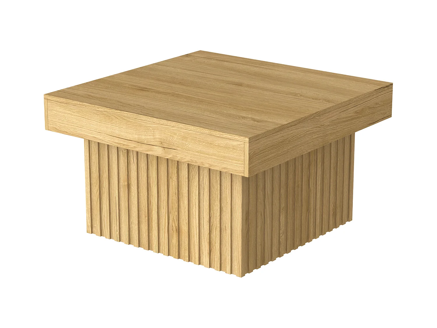 Table basse naturelle avec plateau carré et base en MDF - pour salon et salle à manger