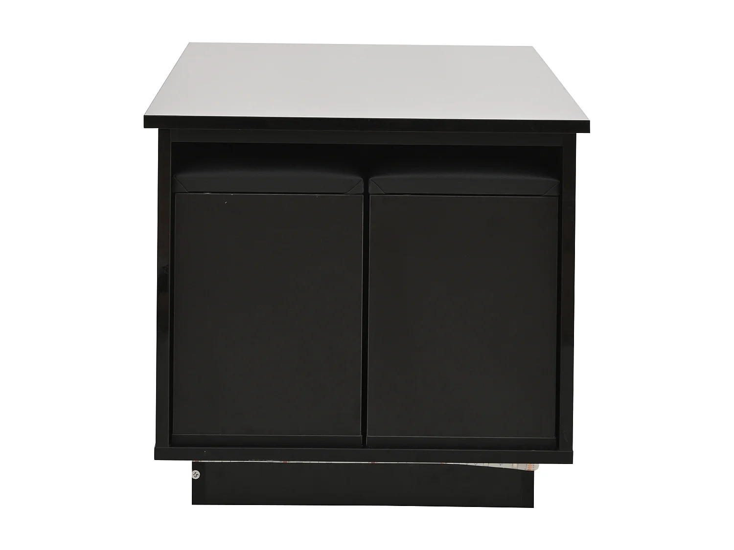 Table basse relevable Table basse LED avec 2 tiroirs et 2 tabourets - Noir