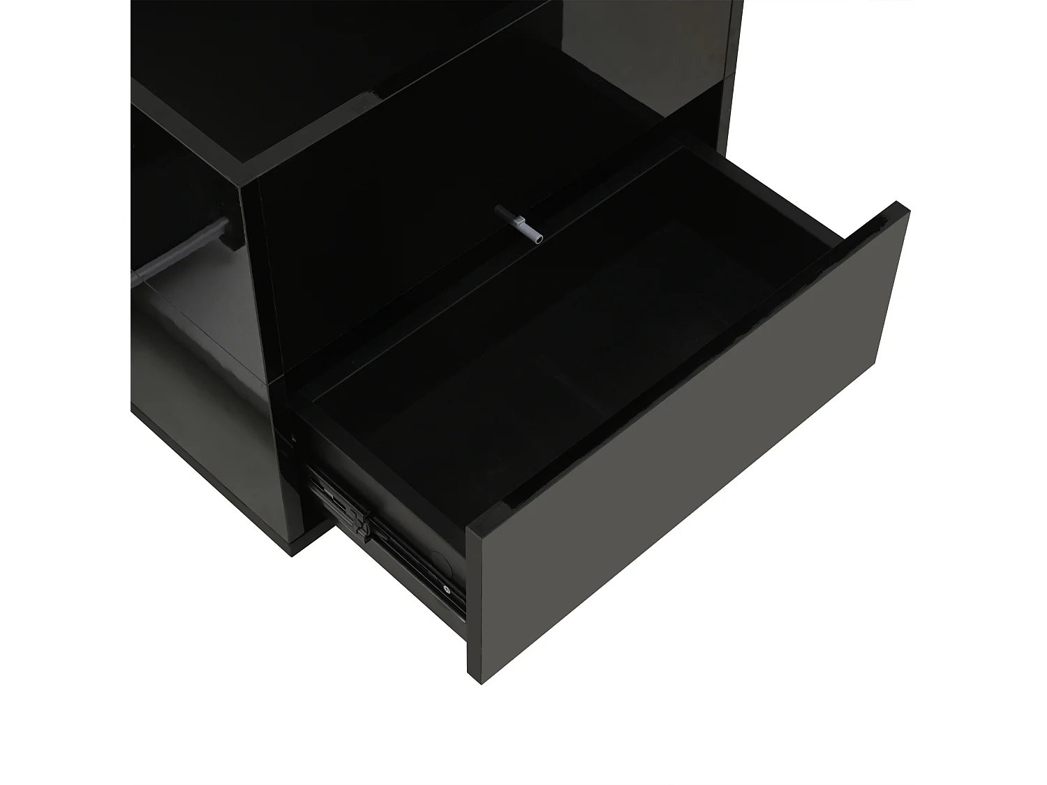 Table basse relevable Table basse LED avec 2 tiroirs et 2 tabourets - Noir