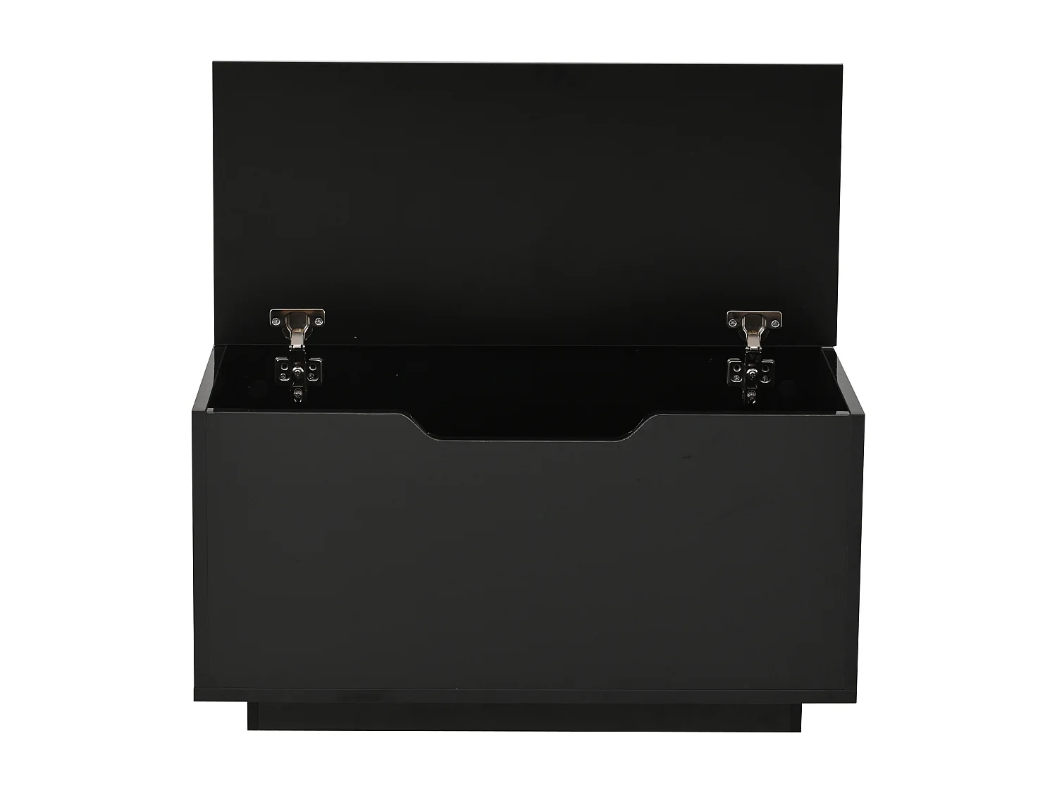 Table basse LED avec plateau relevable, 1 tiroir et 1 porte à abattant - noir brillant