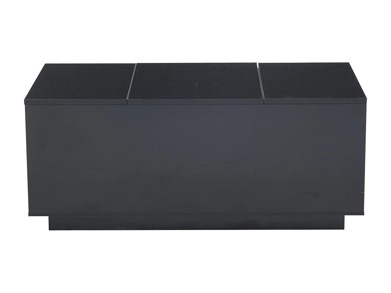 Table basse relevable Table basse noir avec éclairage LED et 2 tiroirs de rangement