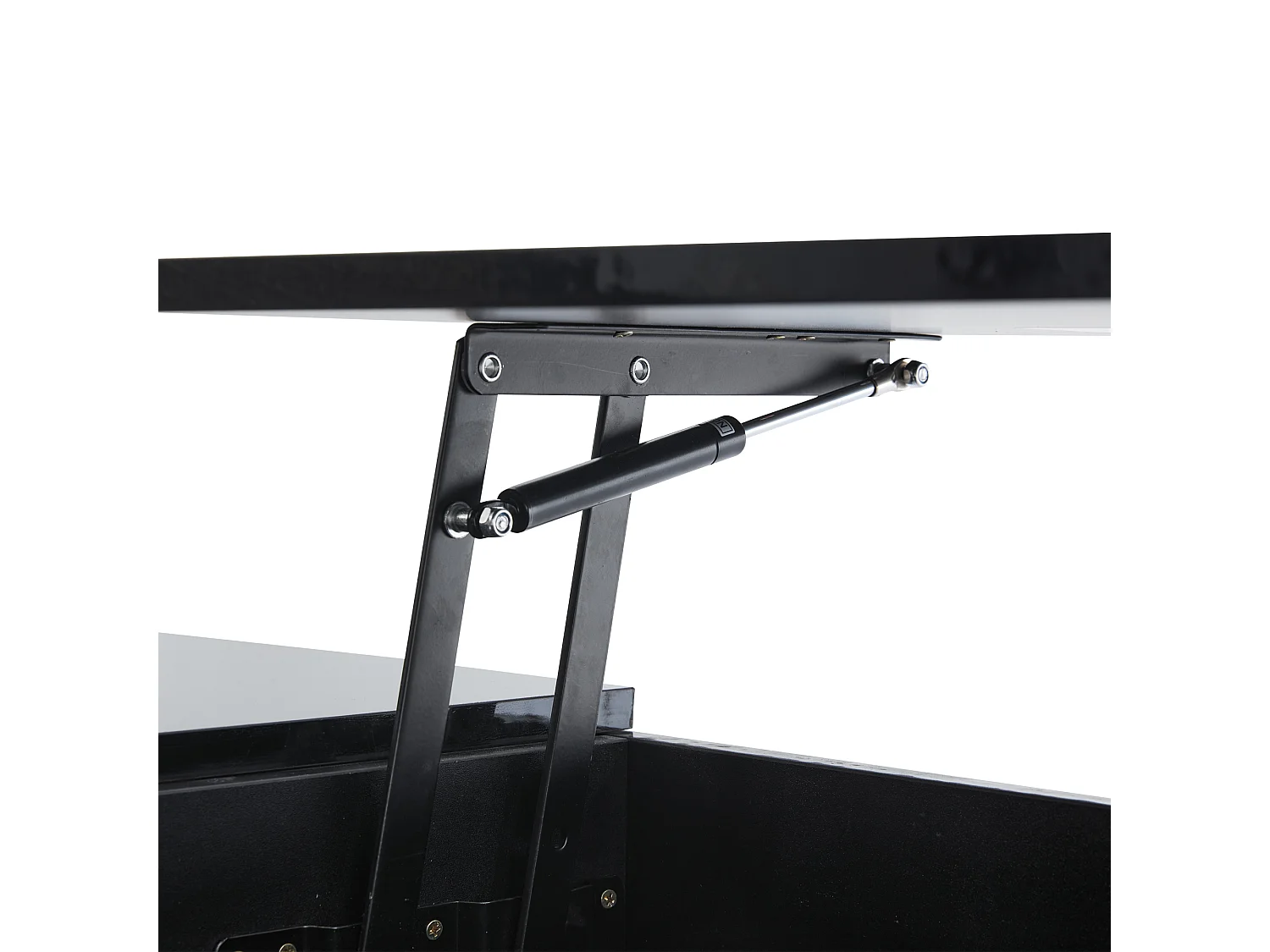 Table basse relevable Table basse noir avec éclairage LED et 2 tiroirs de rangement