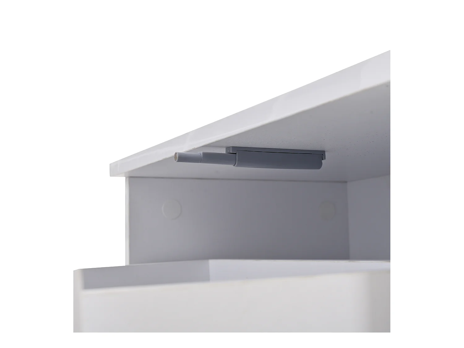 Table basse relevable Table basse blanc avec éclairage LED et 1 tiroir de rangement