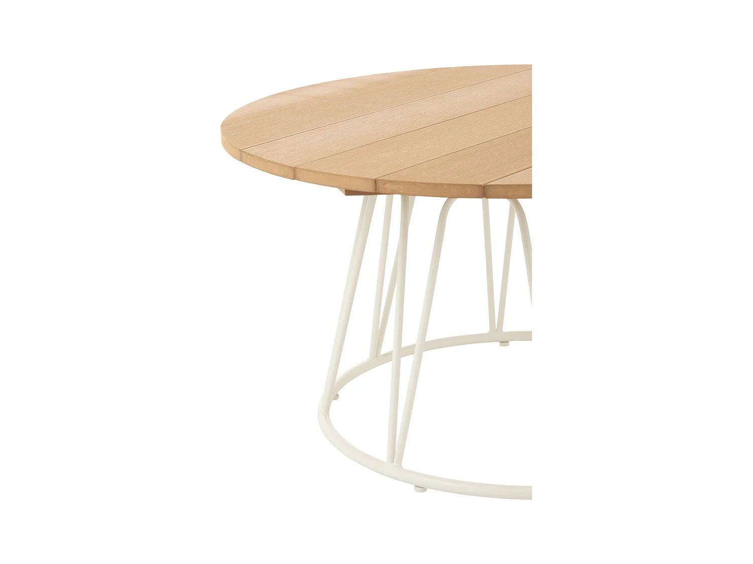 Table basse blanche design en fer et polyéthylène naturel