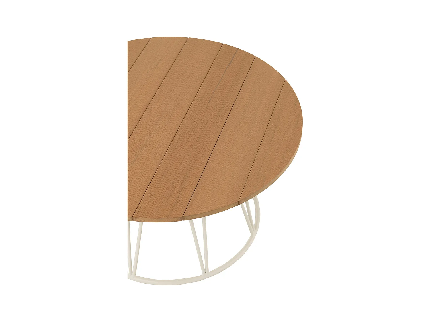 Table basse blanche design en fer et polyéthylène naturel