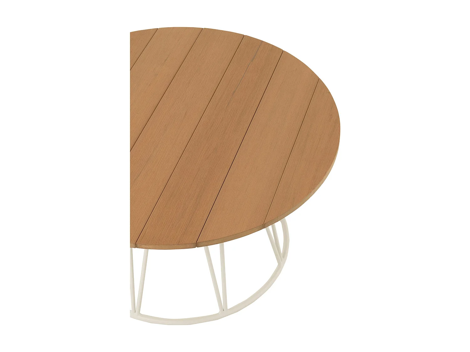 Table basse blanche design en fer et polyéthylène naturel