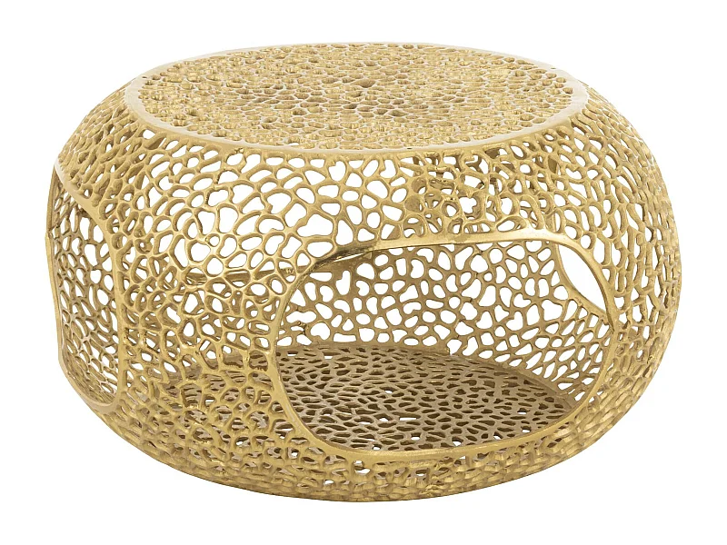 Table basse design en aluminium doré ambiance élégante