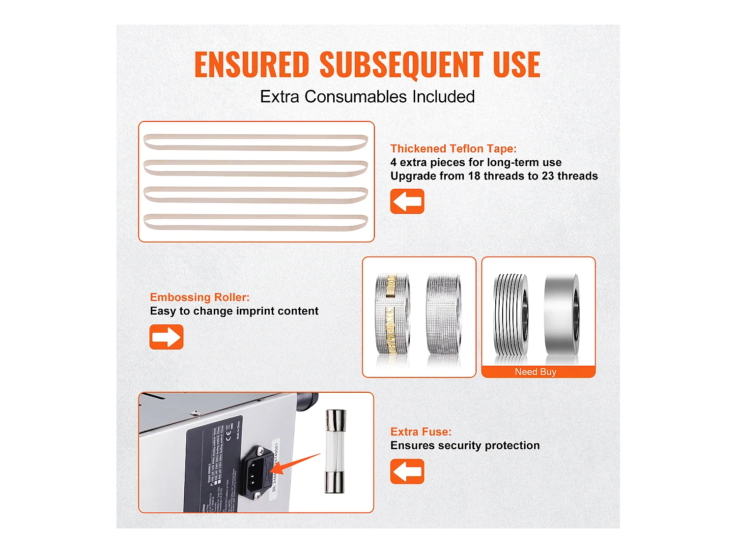 Machine de Scellage SucceBuy de Sacs en Continu, Scelleuse à Bande Verticale, Acier Inoxydable