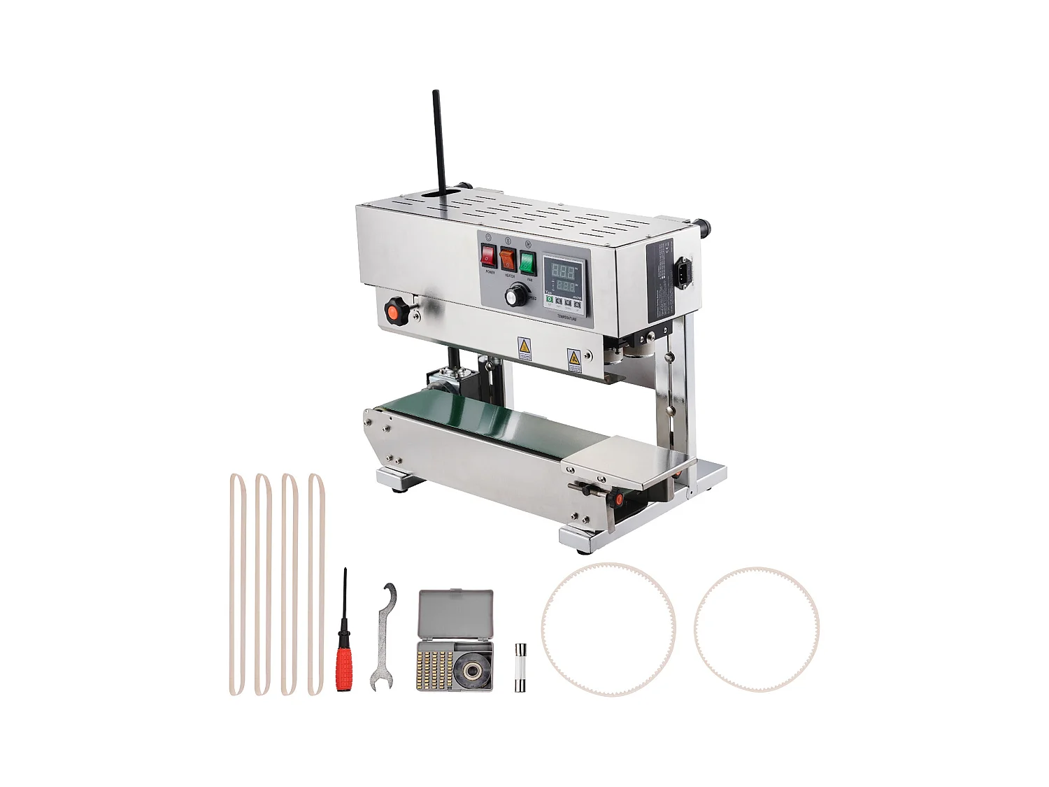 Macchina Sigillatrice Continua per Sacchetti SucceBuy, Sigillatrice a Nastro Verticale, Acciaio Inox