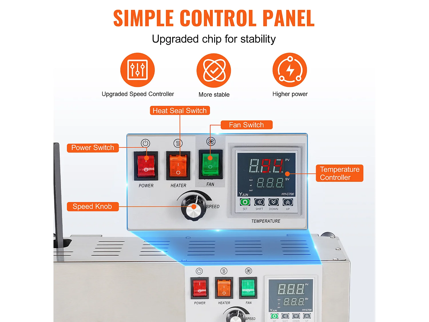 Maszyna Do Uszczelniania Worków Ciągła SucceBuy, Pionowa Zgrzewarka Taśmowa, Stal Nierdzewna