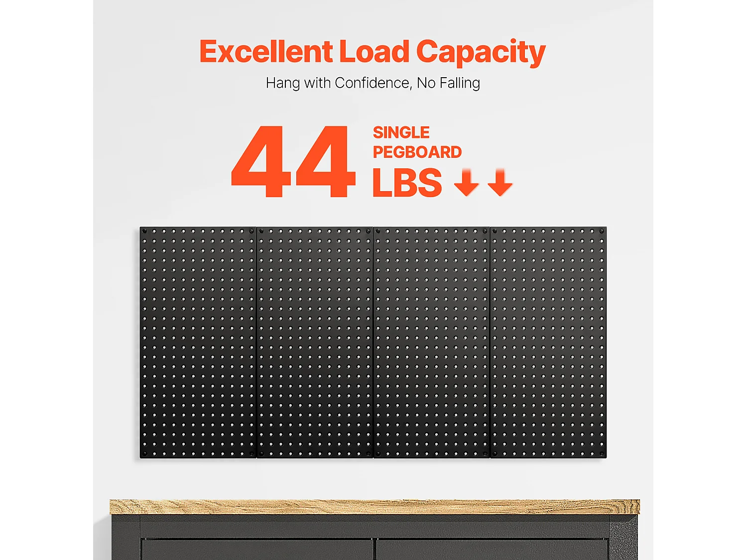 Panneaux Perforés en Métal SucceBuy, 4 Panneaux, 609,6x304,8 mm, pour Outils de Garage