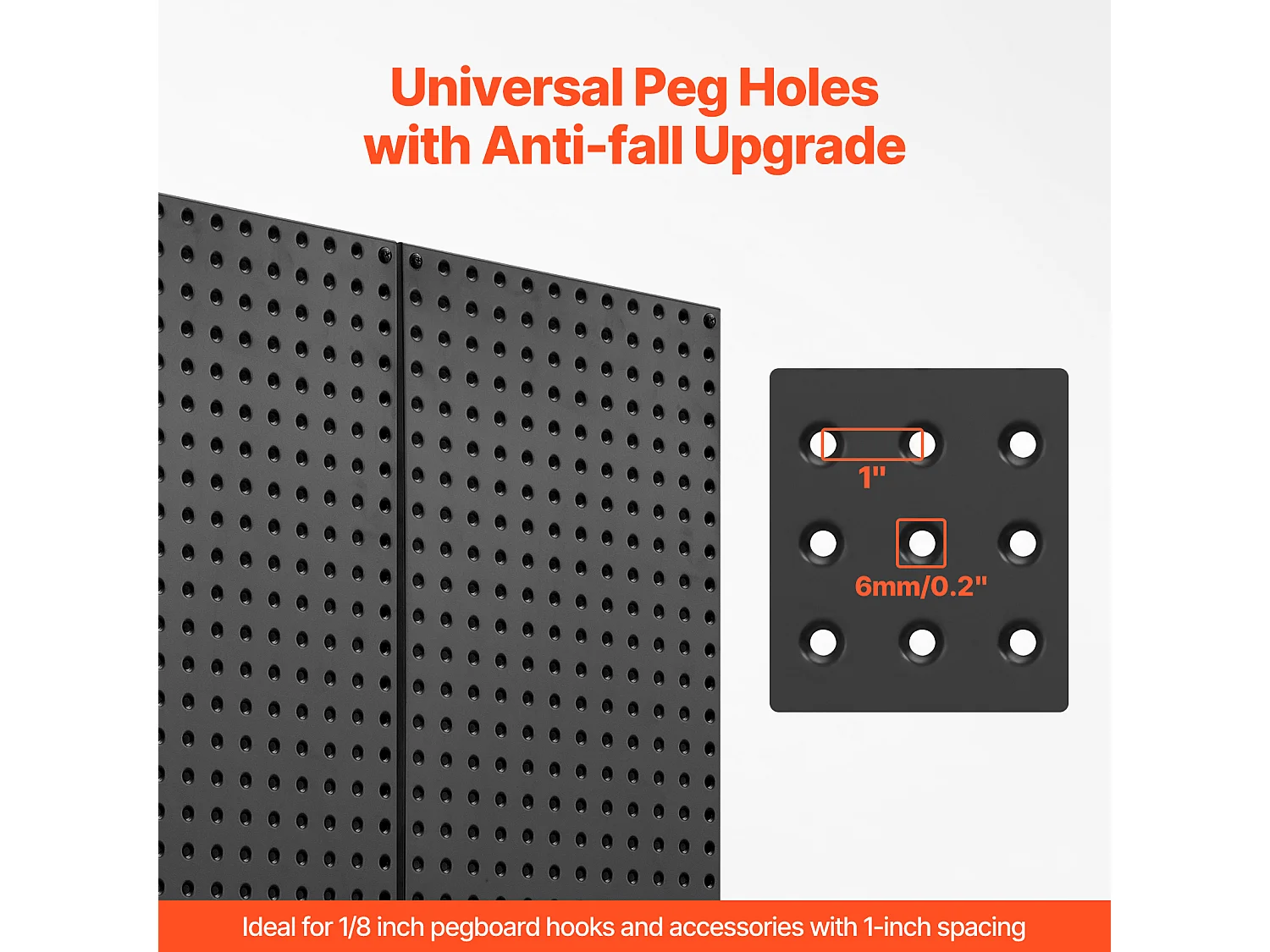 Panneaux Perforés en Métal SucceBuy, 4 Panneaux, 609,6x304,8 mm, pour Outils de Garage