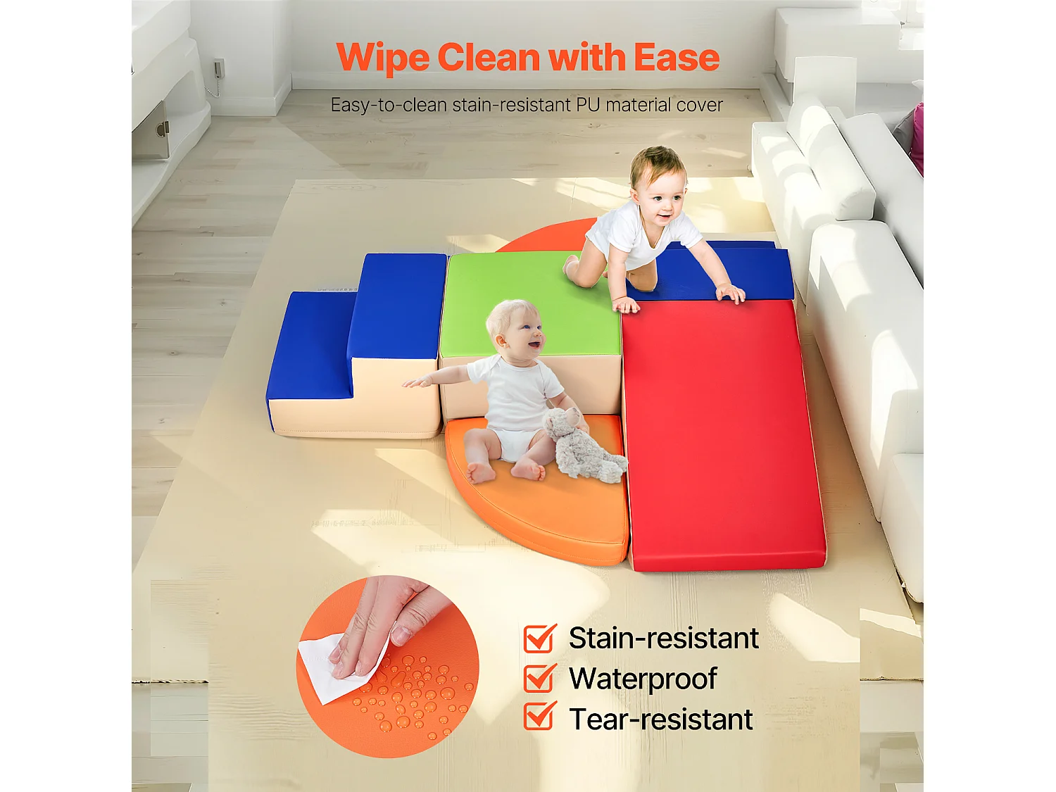 Juguete de Escalada SucceBuy de 6 Bloques de Espuma para Niños Pequeños y Preescolares, Juego de Actividades para Interiores